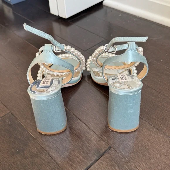 WORN ONCE Badgley Mischka Feisty Pearl Block Heels - Picture 11 of 15